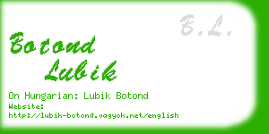 botond lubik business card